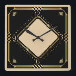 Art Deco Fyrkantig Klocka<br><div class="desc">Underbar klockdesign. Du kommer att kärlek det som andra. Du kan fritt använda den här designen för andra produkter som du gillar eller anpassa och lägga till texten. Följ mig för mer. Tack. Ha en trevlig dag.</div>
