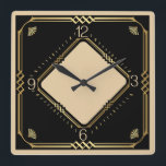 Art Deco Fyrkantig Klocka<br><div class="desc">Underbar klockdesign. Du kommer att kärlek det som andra. Du kan fritt använda den här designen för andra produkter som du gillar eller anpassa och lägga till texten. Följ mig för mer. Tack. Ha en trevlig dag.</div>