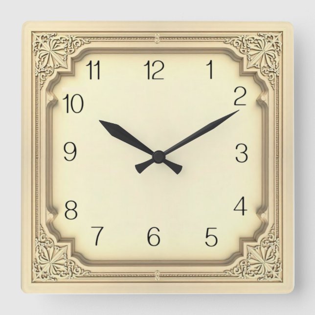 Art Deco Fyrkantig Klocka (Framsida)