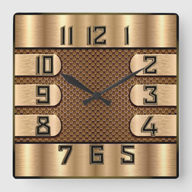 Art Deco Fyrkantig Klocka (Framsida)
