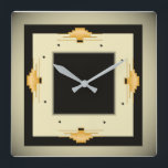 Art Deco Fyrkantig Klocka<br><div class="desc">Underbar klockdesign. Du kommer att kärlek det som andra. Du kan fritt använda den här designen för andra produkter som du gillar eller anpassa och lägga till texten. Följ mig för mer. Tack. Ha en trevlig dag.</div>