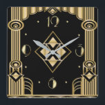 Art deco fyrkantig klocka<br><div class="desc">Underbar klockdesign. Du kommer att kärlek det som andra. Du kan fritt använda den här designen för andra produkter som du gillar eller anpassa och lägga till texten. Följ mig för mer. Tack. Ha en trevlig dag.</div>