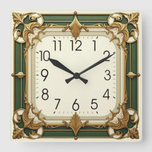 Art Deco Fyrkantig Klocka