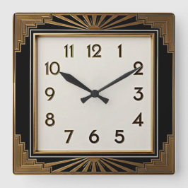 Art Deco Fyrkantig Klocka