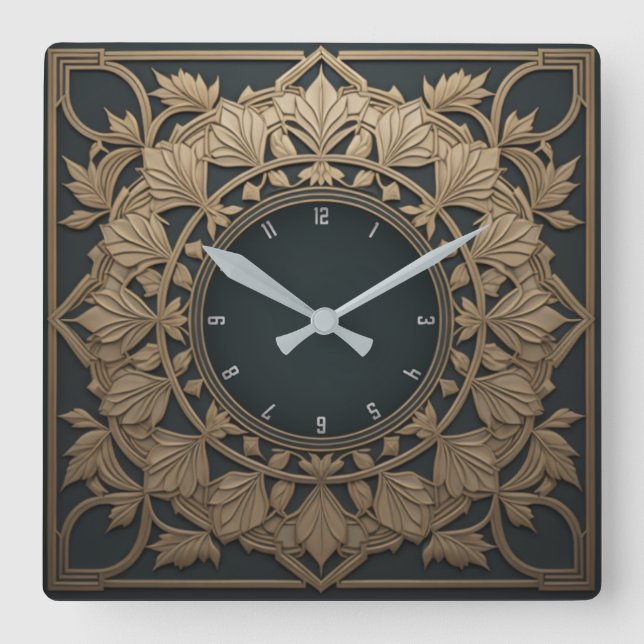 Art Deco Fyrkantig Klocka (Framsida)