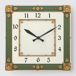 Art Deco Fyrkantig Klocka