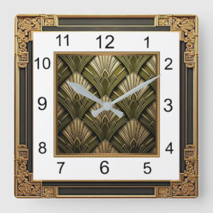 Art Deco Fyrkantig Klocka