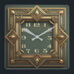 Art Deco Fyrkantig Klocka<br><div class="desc">Underbar klockdesign. Du kommer att kärlek det som andra. Du kan fritt använda den här designen för andra produkter som du gillar eller anpassa och lägga till texten. Följ mig för mer. Tack. Ha en trevlig dag.</div>