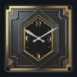 Art Deco Fyrkantig Klocka<br><div class="desc">Underbar klockdesign. Du kommer att kärlek det som andra. Du kan fritt använda den här designen för andra produkter som du gillar eller anpassa och lägga till texten. Följ mig för mer. Tack. Ha en trevlig dag.</div>