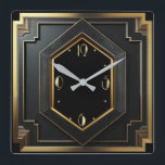 Art Deco Fyrkantig Klocka<br><div class="desc">Underbar klockdesign. Du kommer att kärlek det som andra. Du kan fritt använda den här designen för andra produkter som du gillar eller anpassa och lägga till texten. Följ mig för mer. Tack. Ha en trevlig dag.</div>