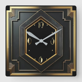 Art Deco Fyrkantig Klocka
