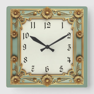 Art Deco Fyrkantig Klocka
