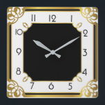 Art Deco Fyrkantig Klocka<br><div class="desc">Underbar klockdesign. Du kommer att kärlek det som andra. Du kan fritt använda den här designen för andra produkter som du gillar eller anpassa och lägga till texten. Följ mig för mer. Tack. Ha en trevlig dag.</div>