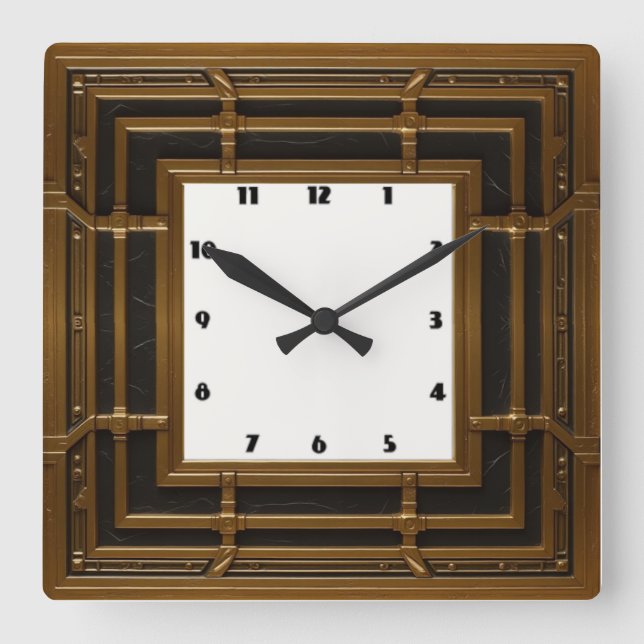Art Deco Fyrkantig Klocka (Framsida)