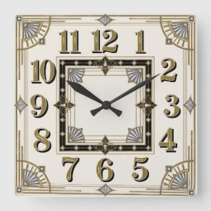Art Deco Fyrkantig Klocka