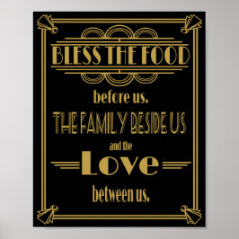 Art Deco Gatsby Bless the food bord Poster