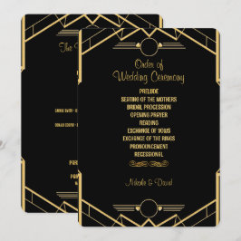 Art Deco Gatsby Bröllop Program