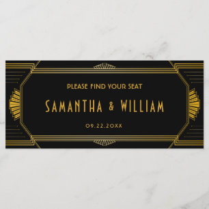 Art Deco Gatsby Bröllop-sätesdiagram Program