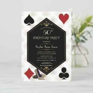 Art Deco Gatsby Casino Royale Poker Birthday Inbjudningar