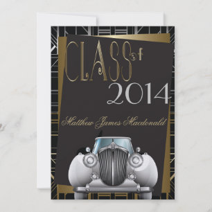 Art Deco Gatsby-examensinbjudan Inbjudningar
