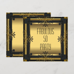 ART DECO Gatsby Fantastisk 50 50-årsfest Inbjudningar
