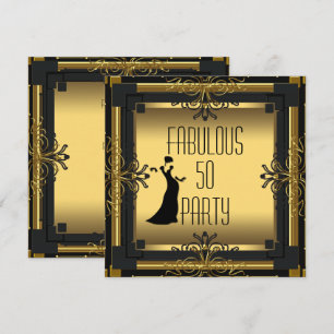 ART DECO Gatsby Fantastisk 50 50-årsfest Inbjudningar