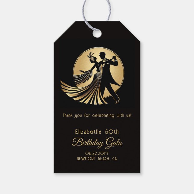 Art Deco Gatsby Glada 20-talet Förbudstid Anpassad Presentetikett (Framsidan)