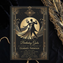 Art Deco Gatsby Roaring 20s Förbud mot födelsedag