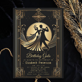 Art Deco Gatsby Roaring 20s Förbud mot födelsedag Inbjudningar