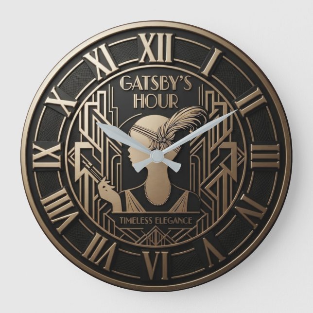 Art Deco “Gatsby’s Hour” Stor Klocka (Framsida)