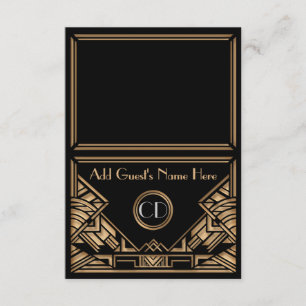 Art Deco Gatsby Stil Bröllop Eskort Placeringskort