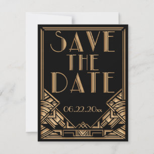 Art Deco Gatsby Stil Bröllop Spara Datum Datumet