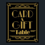 Art Deco Gatsby stil Gift and card Bord bröllop Poster<br><div class="desc">Art Deco Gatsby stil Gift och kort Bord bröllop</div>