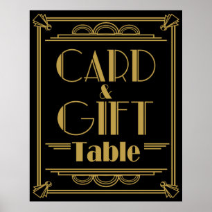 Art Deco Gatsby stil Gift and card Bord bröllop Poster