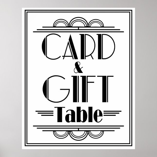 Art Deco Gatsby Stil Gift &Card Bord Poster (Framsidan)