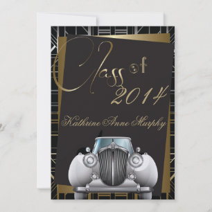 Art Deco Gatsby Studenten-inbjudan Inbjudningar