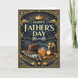 Art Deco Gentleman Luxury Fathers Day Helgkort