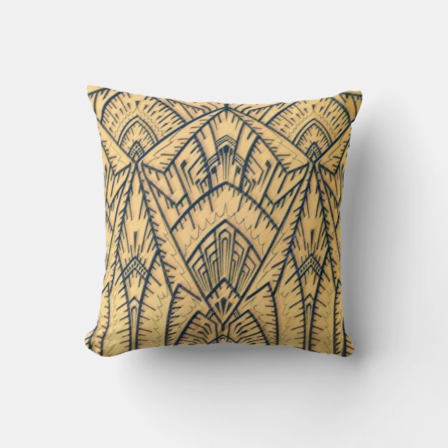 Art Deco Geo Architectural Pillow Kudde (Framsida)