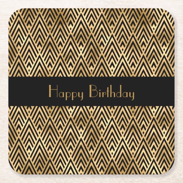 Art Deco Geometric-Anpassade Underlägg Papper Kvadrat (Framsidan)