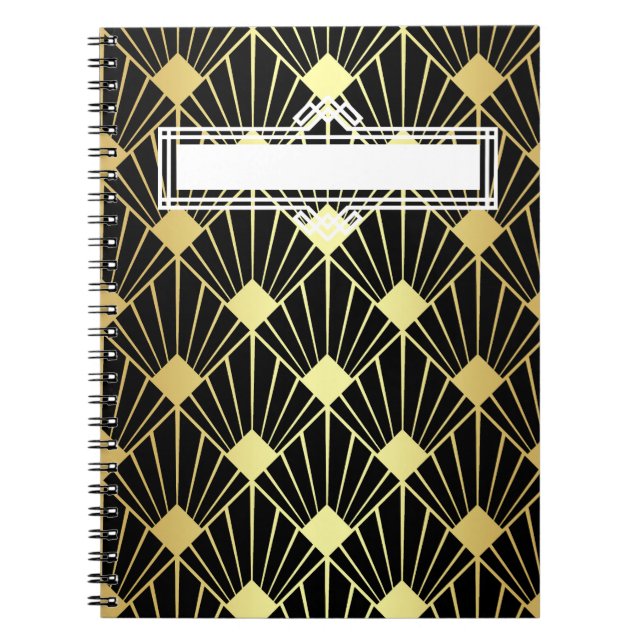 Art Deco Geometric Blank Planner/Calendar Anteckningsbok (Framsidan)