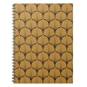 Art Deco Geometric Blommigt Struktur Anteckningsbok