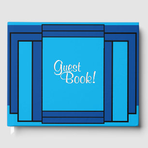 Art Deco Geometric Blue Black Gästböcker