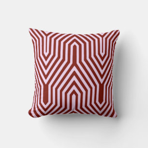 Art Deco Geometric - burgundy och rosa Kudde