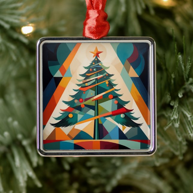 Art Deco Geometric Christmas Tree Triangle Julgransprydnad Metall (Träd)