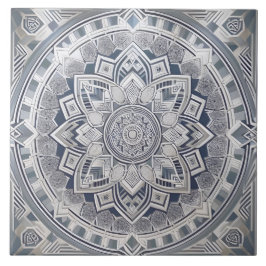 Art Deco Geometric Circle Linjer Alla skuggor Gråt Kakelplatta