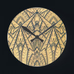 Art Deco Geometric Clock Rund Klocka<br><div class="desc">Perfekt för konsthälsan hemma.</div>