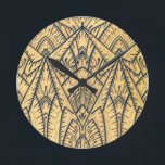 Art Deco Geometric Clock Rund Klocka<br><div class="desc">Perfekt för konsthälsan hemma.</div>