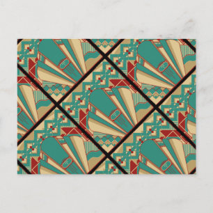 Art Deco Geometric Design Vykort