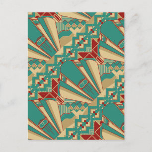 Art Deco Geometric Design Vykort
