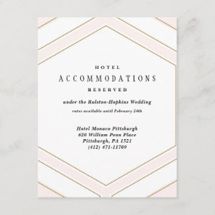 Art Deco Geometric Diamond Bröllop Hotel Card Tilläggskort